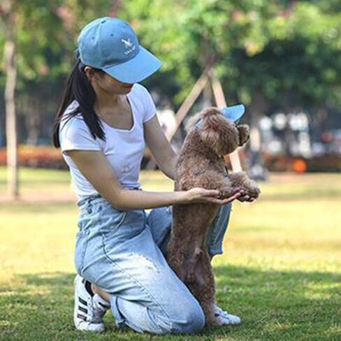 Dog Parent-Child Hats, Adjustable with Ear Holes Dog Baseball Hat Visor Cap Sun Protection Pet's Mom Dad Cap Set in Kuwait