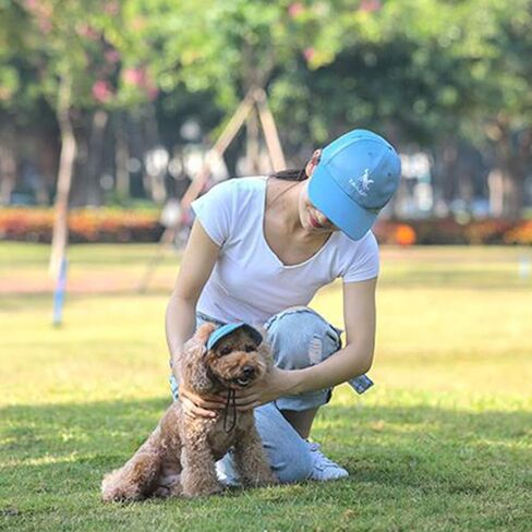 Dog Parent-Child Hats, Adjustable with Ear Holes Dog Baseball Hat Visor Cap Sun Protection Pet's Mom Dad Cap Set in Kuwait