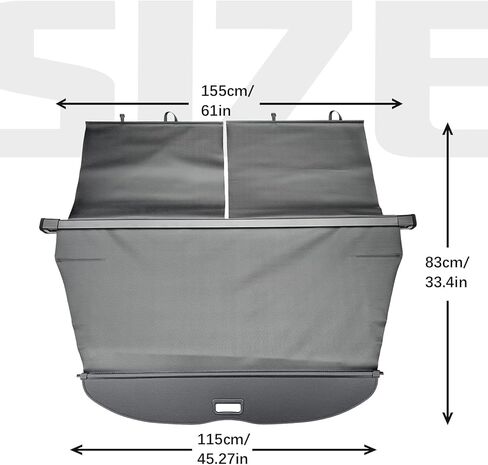 غطاء شحن قابل للسحب من Yumemoo لسيارة Honda Pilot 2023-2024، غطاء صندوق السيارة الخلفي متوافق مع Honda Pilot 2023 2024 ظل حماية أمان بدون فجوة ملحقات السيارة باللون الأسود، ألياف الكربون in Kuwait