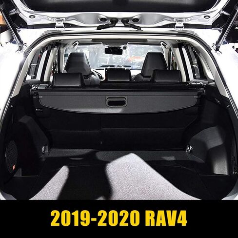 Autoxrun غطاء البضائع استبدال ل 2019 2020 2021 2022 تويوتا RAV4 غطاء صندوق السيارة الخلفي قابل للسحب البضائع الأمن درع أسود in Kuwait