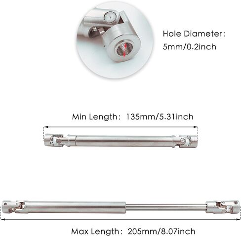 Universal Stainless Steel Drive Shaft Heavy-Duty Driveshafts for Axial SCX10 90046 AXI03007 TRX4 Redcat Gen8 1/10 RC Car Crawler Upgrade 155mm-240mm(1PC) in Kuwait