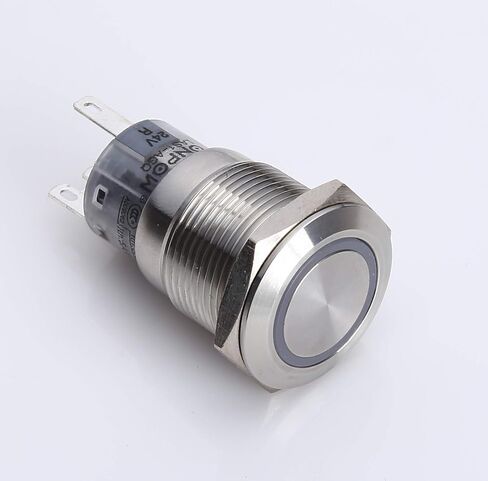 19 ملم ثلاثي الألوان (RGB) حلقة 12 فولت LED مضيئة، مفتاح ضغط من الفولاذ المقاوم للصدأ in Kuwait