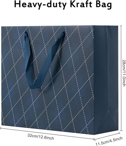 أكياس هدايا Uceoo باللون الأزرق الداكن، 12 عبوة من أكياس الهدايا باللون الأزرق الداكن وأكياس هدايا ورقية زرقاء قابلة لإعادة الاستخدام لاستخدامها في أعياد الميلاد وحفلات استقبال المولود الجديد وحفلات الزفاف والحفلات وهدايا العطلات in Kuwait