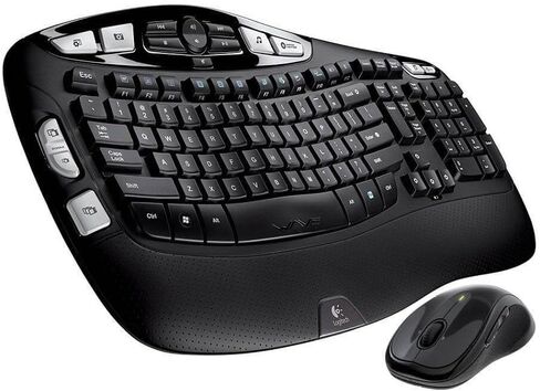 Logitech 920-002555 MK550 2.4 جيجا هرتز لوحة مفاتيح لاسلكية، ماوس - ليزر - USB - محيطي - أسود (متجدد) in Kuwait