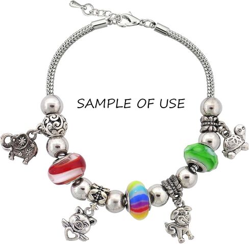 RUBYCA European Charm Bracelet Silver Color Snake Chain Lobster Clasp Jewelry Making 6.3 Inch 5pcs in Saudi Arabia