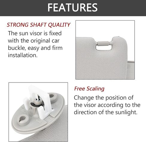 واقي من الشمس على الجانب الأيسر للسائق مع ضوء فانيتي متوافق مع 2010-2023 Toyota 4Runner استبدال # 74320-35A91-B1 (بيج) in Kuwait