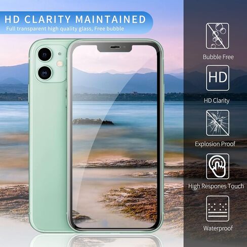Glass Screen Protector for iPhone 11/XR (6.1"), 3 Pack 9HD Tempered Glass, Case Friendly, Anti Scratch Bubble Free Ultra Resistant in Saudi Arabia