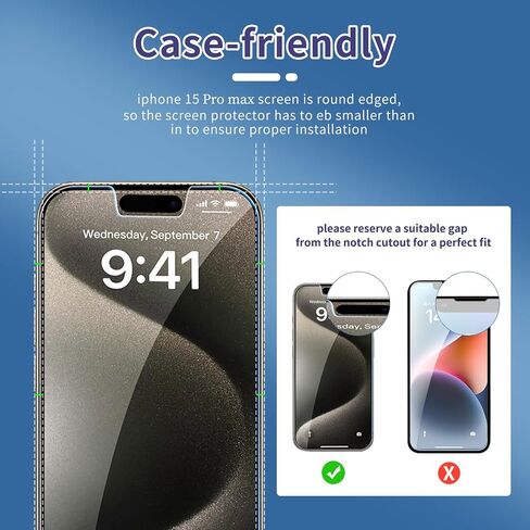 Glass Screen Protector for iPhone 11/XR (6.1"), 3 Pack 9HD Tempered Glass, Case Friendly, Anti Scratch Bubble Free Ultra Resistant in Saudi Arabia