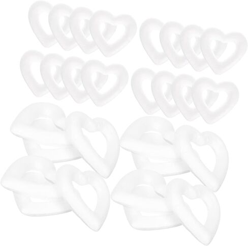 50pcs Polystyrene Arranging Floral White Home Anniversary Molding Wedding Cm Ornaments Valentines Rings Heart-shaped Circle Decorations Mini Shape Foam Holiday for Forms in Saudi Arabia