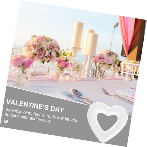 50pcs Polystyrene Arranging Floral White Home Anniversary Molding Wedding Cm Ornaments Valentines Rings Heart-shaped Circle Decorations Mini Shape Foam Holiday for Forms in Saudi Arabia