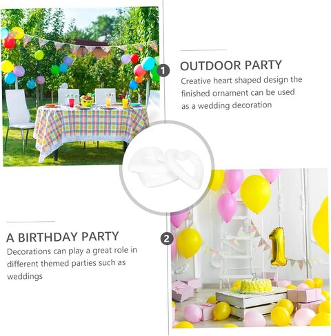 50pcs Polystyrene Arranging Floral White Home Anniversary Molding Wedding Cm Ornaments Valentines Rings Heart-shaped Circle Decorations Mini Shape Foam Holiday for Forms in Saudi Arabia