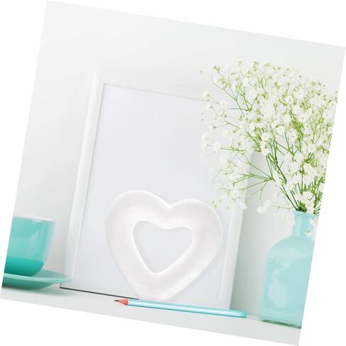 50pcs Polystyrene Arranging Floral White Home Anniversary Molding Wedding Cm Ornaments Valentines Rings Heart-shaped Circle Decorations Mini Shape Foam Holiday for Forms in Saudi Arabia