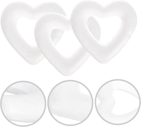 50pcs Polystyrene Arranging Floral White Home Anniversary Molding Wedding Cm Ornaments Valentines Rings Heart-shaped Circle Decorations Mini Shape Foam Holiday for Forms in Saudi Arabia