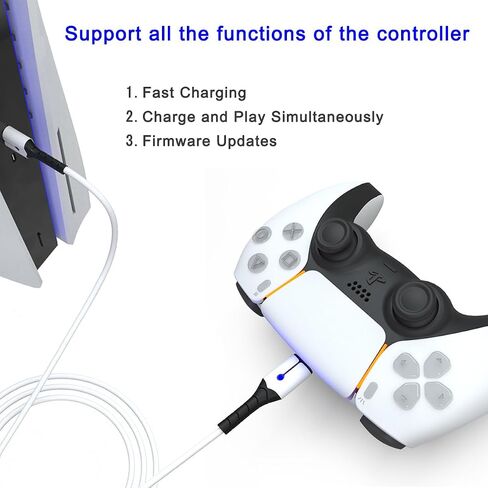 PS5 Controller Charging Cable 6.56FT for Switch Controller/Xbox Series Controller/PS5 DualSense Controller and Compatible with Other USB Type-C Devices Quick Charging Cord in Saudi Arabia