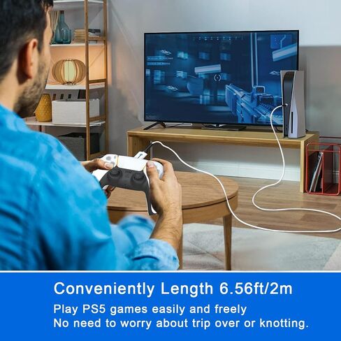 PS5 Controller Charging Cable 6.56FT for Switch Controller/Xbox Series Controller/PS5 DualSense Controller and Compatible with Other USB Type-C Devices Quick Charging Cord in Saudi Arabia