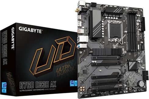 GIGABYTE B760 DS3H AX (rev. 1.x) LGA 1700 Intel B760 ATX Motherboard with DDR5, 2* M.2, PCIe 4.0, USB 3.2 Gen 2 Type-C, WiFi 6E Realtek GbE LAN, Q-Flash Plus, PCIe EZ-Latch in Saudi Arabia