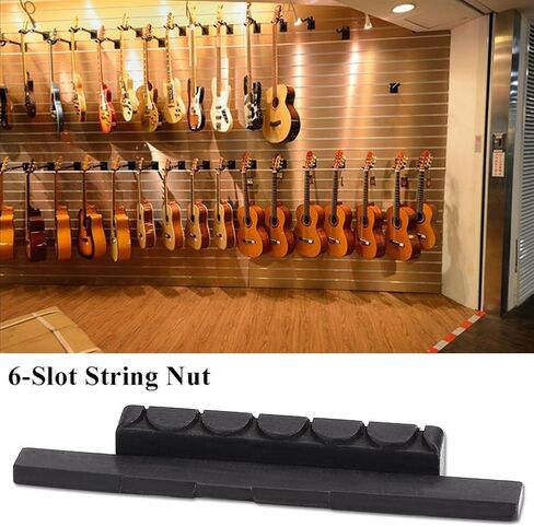 Bnineteenteam Guitar Nut Saddle,1set of Ebony Nut with Saddle 6 Slots for 6 St Classic Guitars in Saudi Arabia