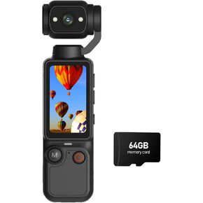 Molegar Mini Vlogging Camera Portable Handheld Video Camcorder with 180° Rotating Lens, 5MP HD Recording, 2000mAh Battery,64GB Card, One Button Recording Pocket Cam for Travel, Daily Life in Kuwait