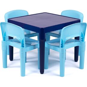 Humble Crew Toddler Table and Chair Set for Kids, Indoor Outdoor, Plastic | Lightweight 5 piece activity desk, easy to clean surface, great for crafts, snacks, and homework in any playroom or bedroom in Saudi Arabia