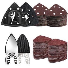 EILUO 127Pcs Oscillating Tool Sanding Pad Kit, Multitool Sanding Pad Set | 93mm Triangle & Detail Pads, Wood Furniture Sanding, Multi Tool Accessories, Fits DeWalt, Makita, Milwaukee, Ryobi & More in Saudi Arabia