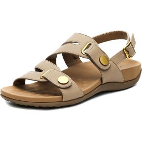 Littleplum Orthopedic Sandals for Women Arch Support Comfortable Flat Adjuatable Sandals for Walking Summer Beach, Apricot Size 7 in Saudi Arabia