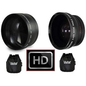 2-Pcs HD Telephoto & Wide Angle Lens for Canon XA55 XA50 XA45 XA40 Vixia HF G60 G50 in Saudi Arabia