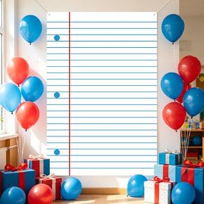 Back to School Backdrop, HYMENEX 6.6 x 4.4ft Notebook Paper Backdrop for Back to School Decorations First Day of School Composition Classroom Party Supplies Photo Booth in Saudi Arabia