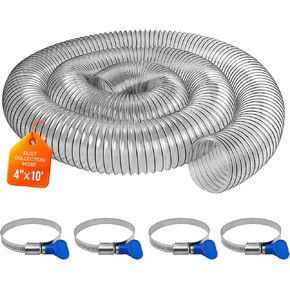 4"x70' Clear PVC Dust Collection Hose-Heavy duty, Fit 4 In Dust Collector | Puncture Resistant, Flexible,Carbon Wire Reinforced,4 Clamps, For Woodworking,Workshop,Shop Vacuum,Dust Collection Systems in Saudi Arabia