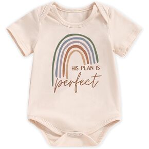 Infant Baby Boys Girls Funny Bodysuit Short Sleeve Letters Graphic Newborn Romper Announcement Coming Home Outfit in Kuwait