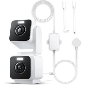Bundle of WYZE Duo Cam Pan + Wyze 20FT Outdoor Power Adapter Indoor/Outdoor IP65 2K 360° Pan/Tilt Smart Home Security Camera, White IP67 Waterproof Cable in Saudi Arabia
