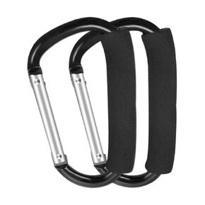 2 Pcs Large Stroller Hooks for Hanging Diaper Bags and Shopping | Mommy Stroller Accessories Organizer Hook - Large Carabiner Clips for Mom Purse Shopping Grocery Bag and Accessory in Kuwait