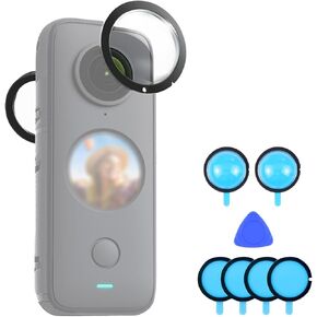Lens Guards for Insta360 One X2, Dual Sticky Lens Protector Case PC Protective Lens Cover Action Camera Accessories [X2] in Saudi Arabia
