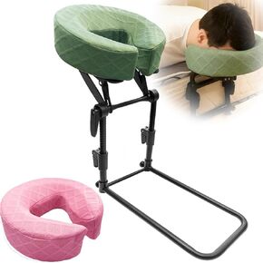 Massage Headrest for Bed with 2 Pack of Covers, Home Mattress Top Massage Kit, Adjustable Face Cradle for Professional and Home Use, Portable Face Down Head Holder Fits All Mattresses in Kuwait