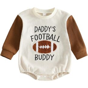 Baby Boy Fall Outfit Daddy's Football Buddy Romper Infant Bodysuit | Baby boy football outfit, Game day romper football themed, Waffle knit, for baby shower gifts/watching football with daddy in Kuwait