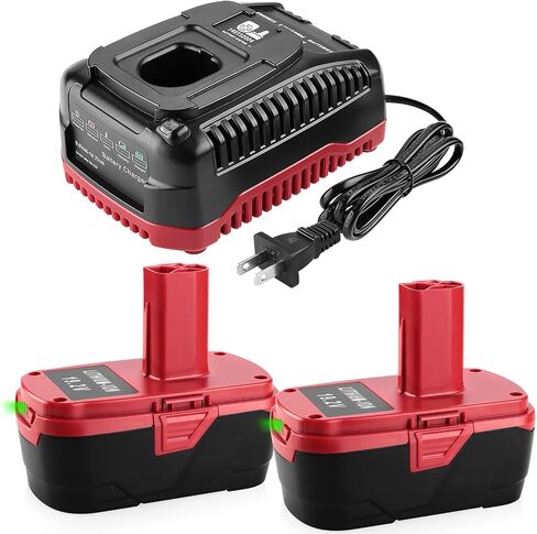 Powilling 2Pack 6.5Ah Replacement for Craftsman 19.2 Volt Lithium Battery C3 XCP 130279005 1323903 130211004 11045 with Craftsman 19.2 Volt Battery Charger in Kuwait