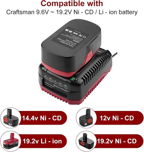 Powilling 2Pack 6.5Ah Replacement for Craftsman 19.2 Volt Lithium Battery C3 XCP 130279005 1323903 130211004 11045 with Craftsman 19.2 Volt Battery Charger in Kuwait