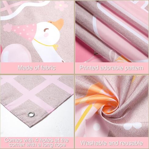 One Silly Goose 1st Birthday Backdrop, 6.1 x 3.6 ft Pink | One Silly Goose Polyester Banner for Cake Smash, Baby Shower, Nursery Decor, Large Silly Goose Birthday Party Supplies in Kuwait