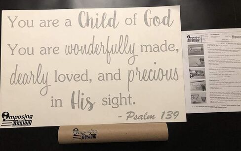 You are a Child of God You are Wonderfully Made 23 x 15 Vinyl Wall Quote Decal Sticker Church Religious Calligraphy Corinthians Nursery Art Decor Motivational Inspirational Decorative Lettering in Saudi Arabia