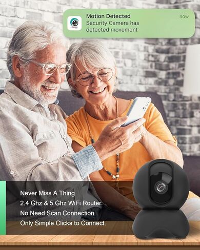 Security Indoor Camera, 1080P HD Dog & Baby Monitor, 5/2.4GHz with Motion Detection，SD & Cloud Storage，Night Vision Pet & Baby Camera Two Way Audio, Privacy Mode in Kuwait