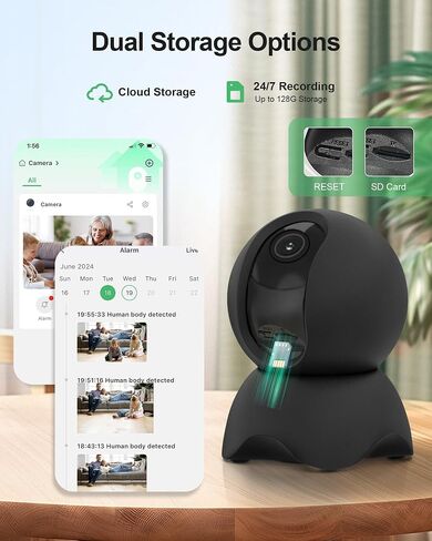 Security Indoor Camera, 1080P HD Dog & Baby Monitor, 5/2.4GHz with Motion Detection，SD & Cloud Storage，Night Vision Pet & Baby Camera Two Way Audio, Privacy Mode in Kuwait