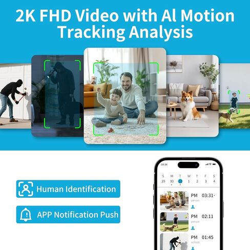 Indoor PTZ Security Camera, 2K 3MP Pan-Tilt with Privacy Mode, No Subscription, 32GB TF Card Included, Dual-Band 5G/2.4G WiFi, AI Motion Detection, Night Vision, 2-Way Audio, Siren (Blue) in Saudi Arabia