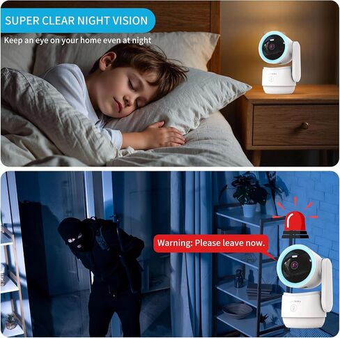 Indoor PTZ Security Camera, 2K 3MP Pan-Tilt with Privacy Mode, No Subscription, 32GB TF Card Included, Dual-Band 5G/2.4G WiFi, AI Motion Detection, Night Vision, 2-Way Audio, Siren (Blue) in Saudi Arabia