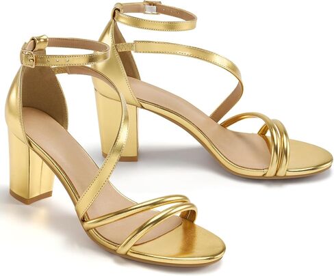 Women's Block Heels Sandals: 3.14" Open Toe Dress Shoes for Business | Ankle Strap & Cushioned Insole Providing Long Comfort for Relaxed and Confident Workplace Journey in Saudi Arabia