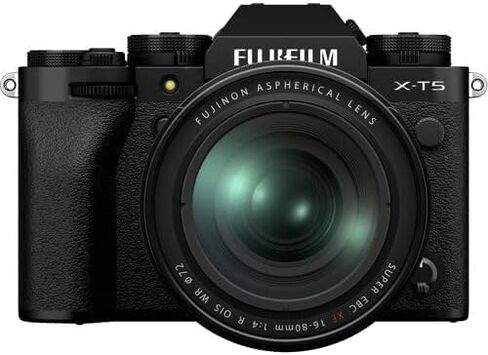 مجموعة عدسات وكاميرا رقمية بدون مرآة X-T5 من فوجي فيلم (مع XF16-80MM + مجموعة ملحقات BuzzPhoto Pro، أسود) in Kuwait
