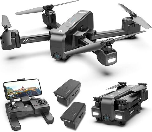 Holy Stone Drones with Camera for Adults 4K, 48MP 8K Photos, 4K/30FPS Video, 3-Axis Gimbal, GPS Auto Return, 10KM 5.8GHz Transmission, 60-mins Fly Time, AI Quick Shots, Under 249g (Gray) in Saudi Arabia