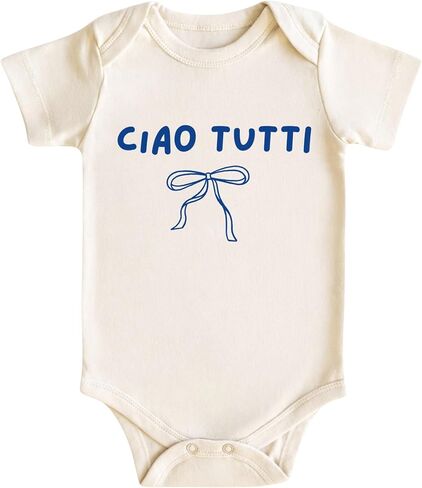 Ciao Tutti Baby Bodysuit for Boys Girls, Italian Newborn Gifts, Newborn Hospital Outfit in Saudi Arabia