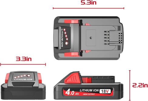 Worthmah 2 Pack 4.0Ah 18V Batteries Replace for Milwaukee M18 Battery Lithium lon 48-11-1815 48-11-1840, Compatible with m18 Milwaukee Battery Charger and 18 Volt Cordless Power Tools in Kuwait