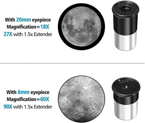 Practical Telescope, Astronomical Refractor with HD 3X Extender and Fully Coated Glass Optical Lens, Portable Tripod for Outdoor Travel and Storage, Suitable for Beginners, Adults, and Kids in Saudi Arabia