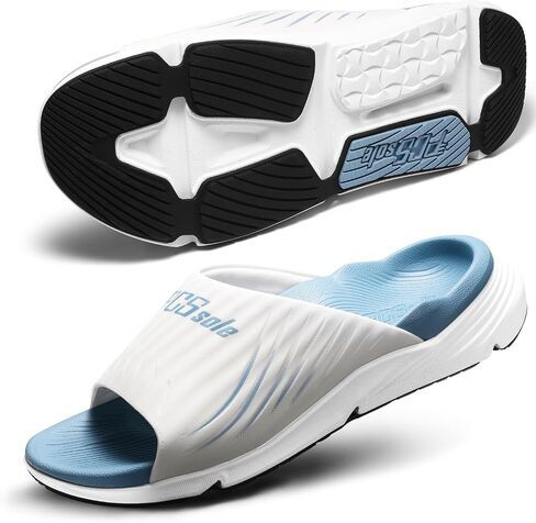 PCSsole Women's High Arch Support Orthotic Slides, Recovery Sandals | Deep Heel Cup, Metatarsal Pad & Shock Absorbing Cushion Support Flat Feet, Plantar Fasciitis & Daily Wear, SBlue, Size 9 in Saudi Arabia