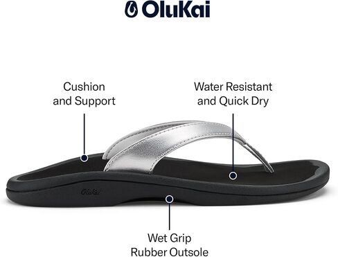 OluKai Ohana Lahi Women's Sandals, Water Resistant Flip Flops with Thin Strap & Arch Support, Lightweight Comfort for Beach & Travel, Enhanced Traction for Wet Surfaces in Saudi Arabia